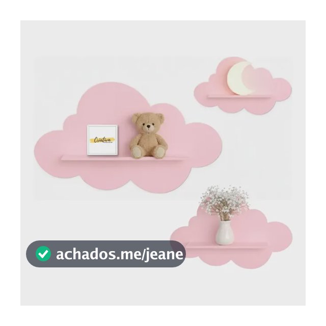 Trio Prateleiras Nuvem Mdf Quarto Bebê Infantil