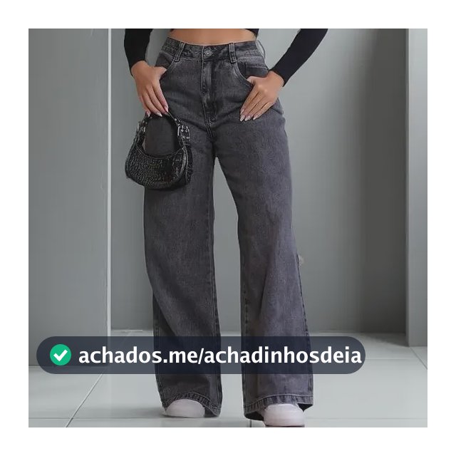 Calça Jeans Feminina Wide Leg Pantalona  100% Algodão