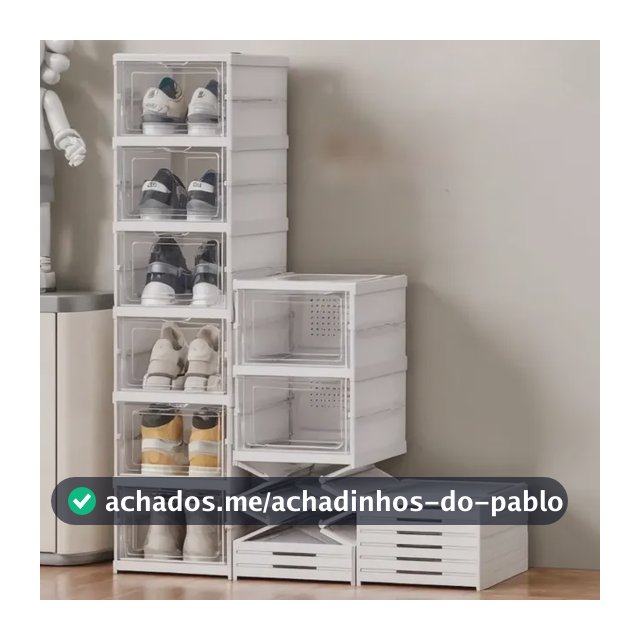 Sapateira Vertical Empilhável 6 Pares Organizador De Calçados Modular Branco Caixa de Tênis Fácil Montagem