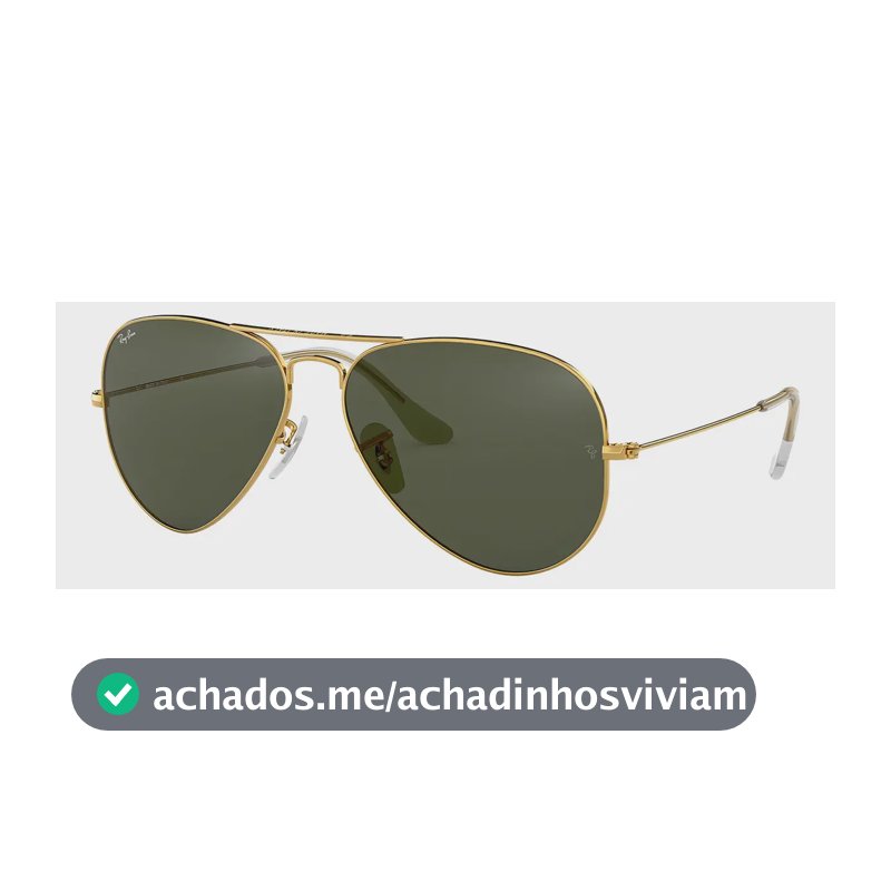 Óculos de sol polarizados Ray-Ban Aviator Classic Standard armação de metal cor polished gold - RB3025