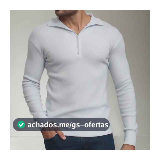 Camiseta Suéter Cacharrel Manga Longa Zíper
