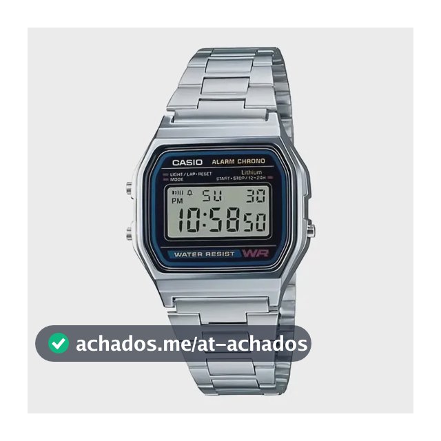 Relógio Unissex Casio Digital Esportivo A158wa-1df Prata Retrô Vintage Pulseira em Aço Inoxidável