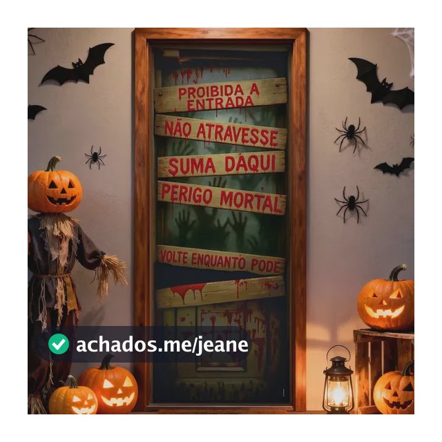 Capa de Porta Halloween Terror Proibido Entrar Decoração Porta de Entrada da Casa Dia das Bruxas Em Tecido Com Elástico