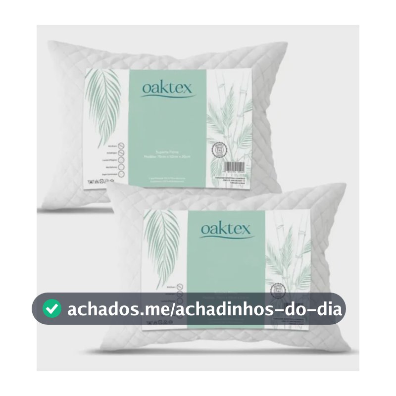 Kit C/2 Travesseiros Luxo Matelado Fibra Antialérgica 50x70 Branco