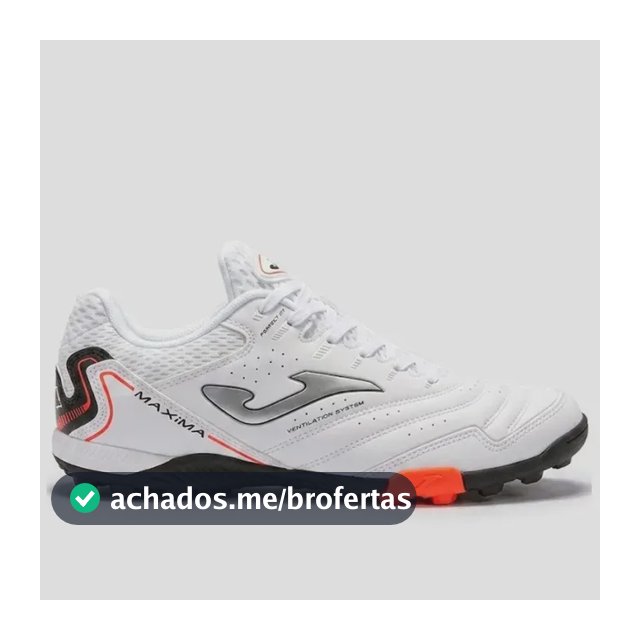 Chuteira Joma Maxima Society Sintética Confortável Original Branco/preto/vermelho 40 40