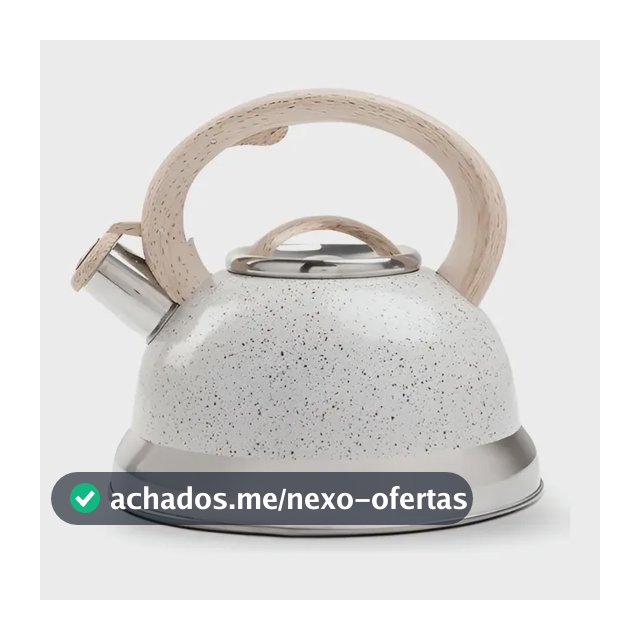 Chaleira Bule Alumínio C/ Apito Roma Vanilla Brinox 2,7 L