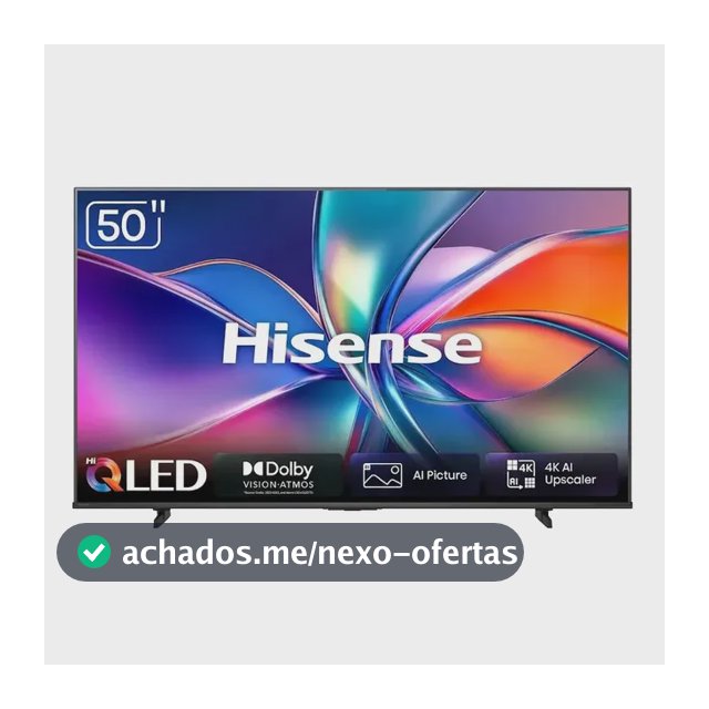 Smart TV Hisense HI-QLED 4K 50" polegadas com Processador AI, Dolby Vision Atmos e Compatibilidade Alexa - 50Q6QVV