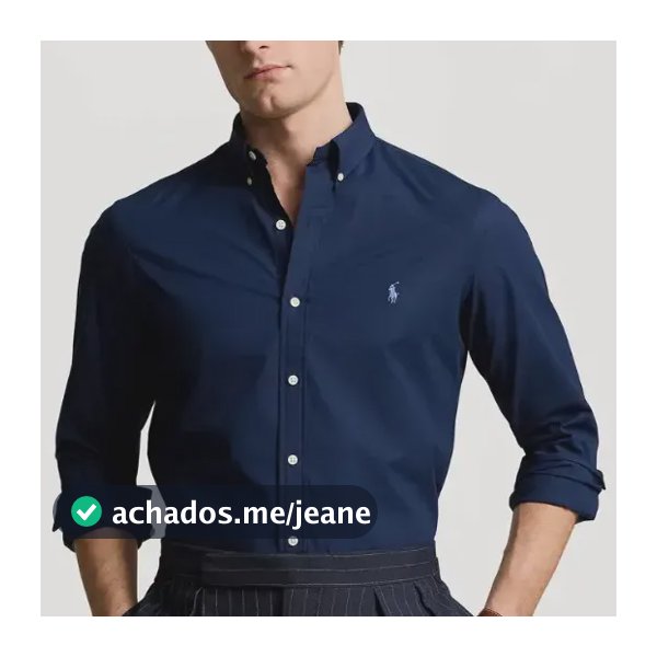 Camisa Masculina Ralph Lauren Custom Fit Azul-marinho