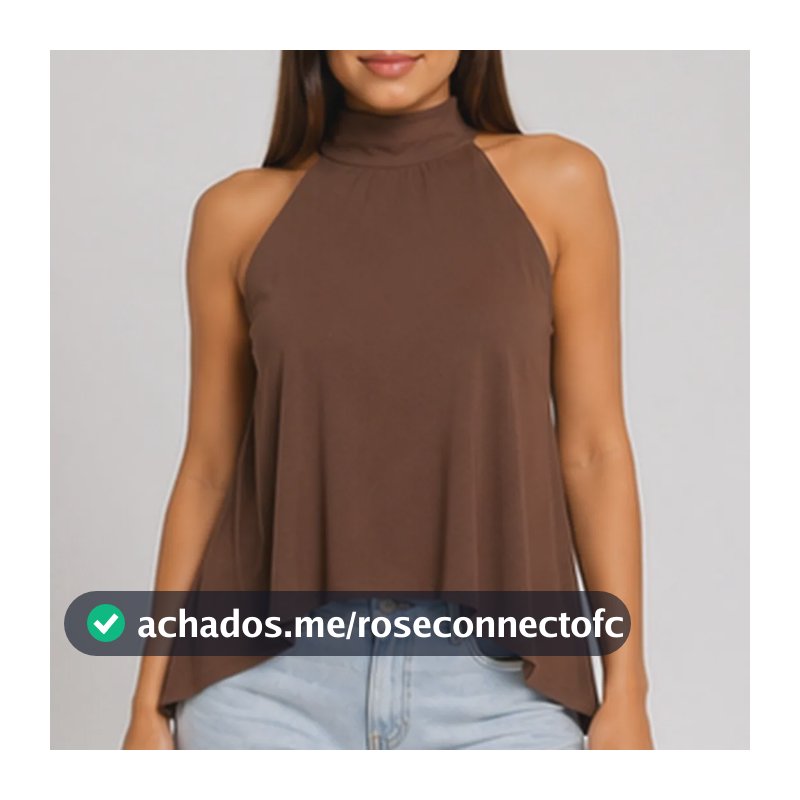 Blusa Frente Única Feminina Bata Assimétrica Amarração Marrom Crepinho Único