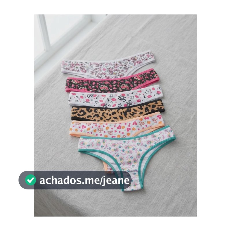 Kit 10 Calcinhas Femininas Algodão Estampadas Com Forro Aleatórias Estampadas M