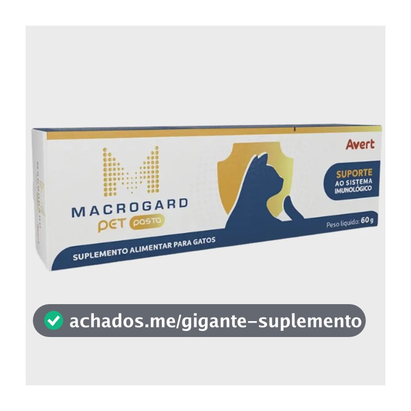 Macrogard Pet Pasta Suplemento Alimentar Para Gatos Bisnaga Com 60g