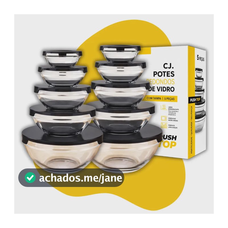 Conjunto 10 Potes Vidro Organizadores De Cozinha Multiuso Transparente