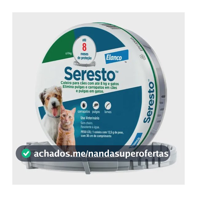 Seresto Caes E Gatos Até 8kg Coleira Antipulgas E Carrapatos Elanco