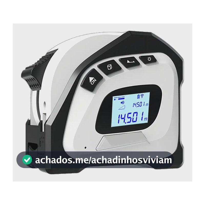 Trena a Laser Qfun 40m com Fita Métrica 5m 2 em 1, Alta Precisão, USB Recarregável, Tela LCD, Medidor de Distância, Área, Volume e Pitágoras para Construção, Reforma e Marcenaria