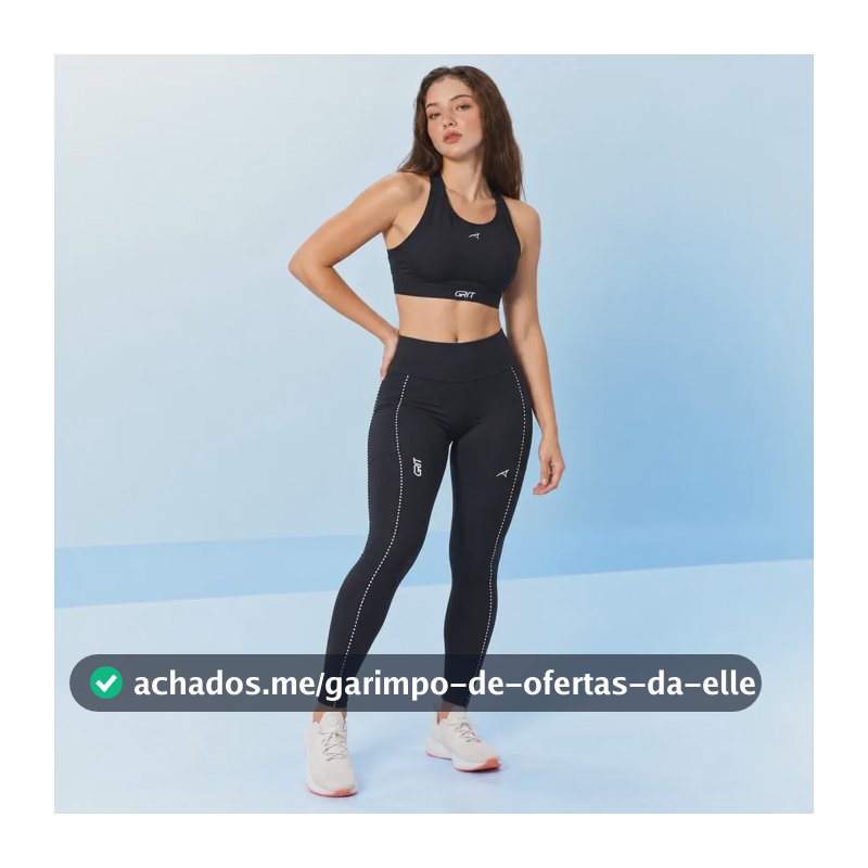 Legging Grit Bossa 3 Bolsos - Authen Preto Liso M