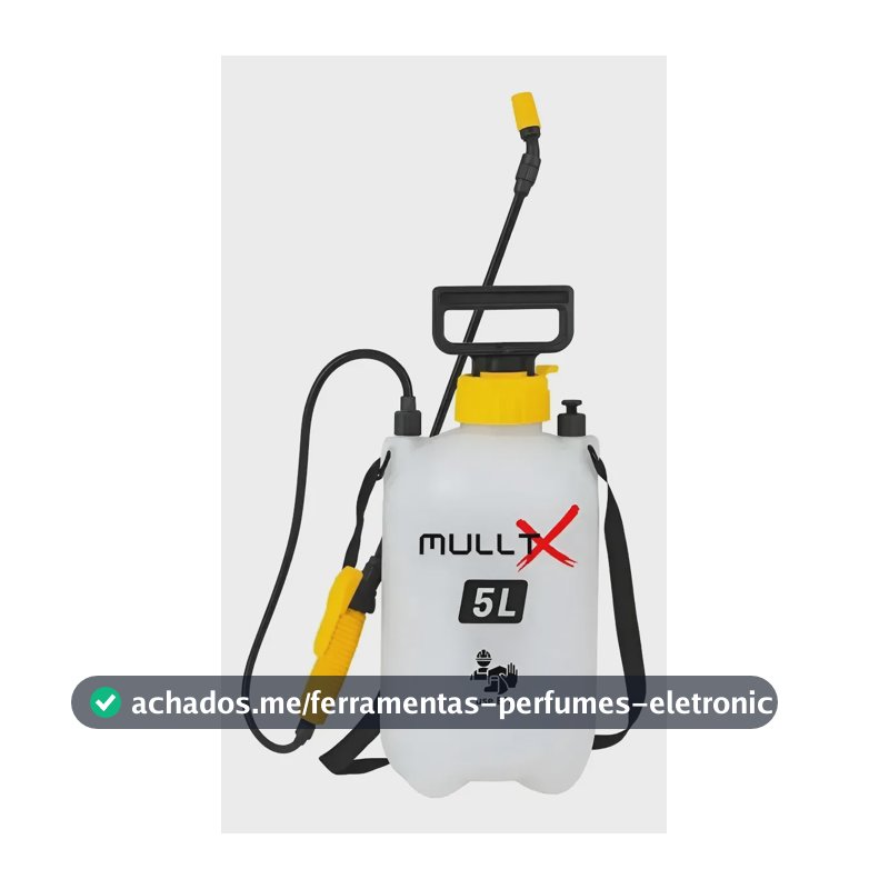Pulverizador Agrícola Bomba Veneno Lateral De Compressão Prévia 5 Litros Com Válvula de Segurança Bico Ajustável Borrifador Profissional Dedetização Portátil Jardim Horta Plantas MULLTX