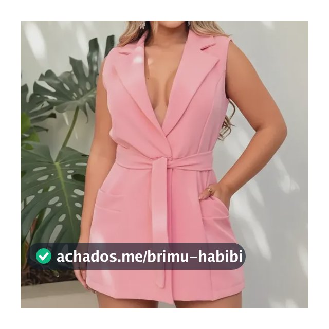 Macaquinho Alfaiataria Feminino Curto Verão Social Soltinho