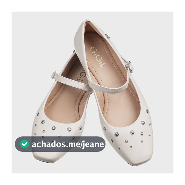 Sapatilha Sapato Feminino Boneca Mary Jane Apliques Gigil