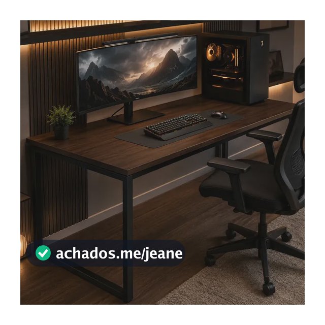 Mesa Gamer Industrial 150cm Para Pc E Home Office Pés De Aço Nogal
