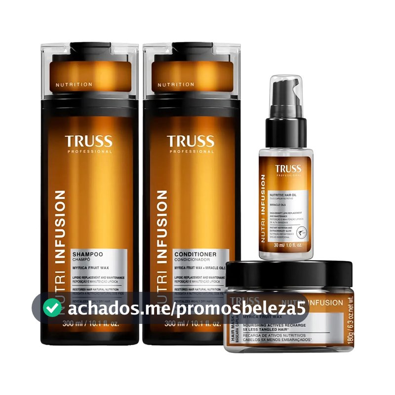 Kit Truss Nutri Infusion Shampoo Condicionador Máscara Óleo