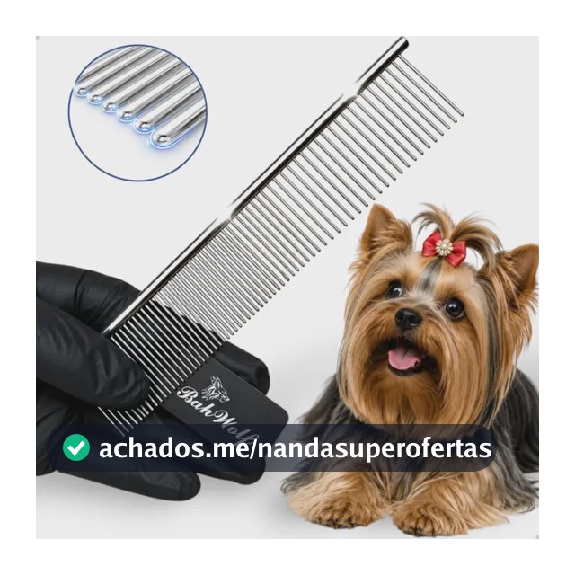 Pente Pet Banho E Tosa 19cm Aço Cachorros E Gatos  Prateado