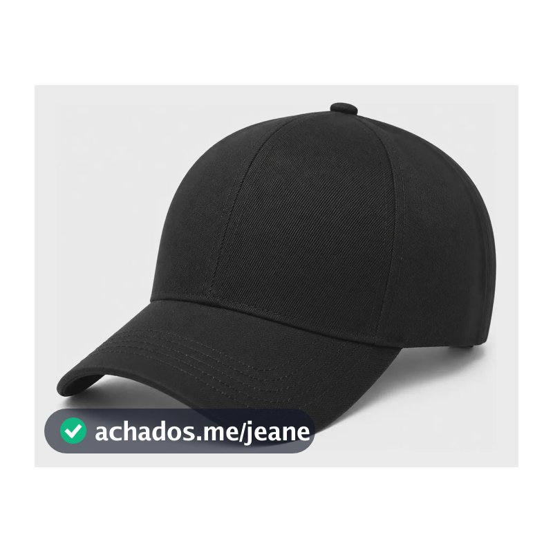 Boné Aba Curva Liso Básico Ajuste Unissex Masculino Baseball Preto Un Liso
