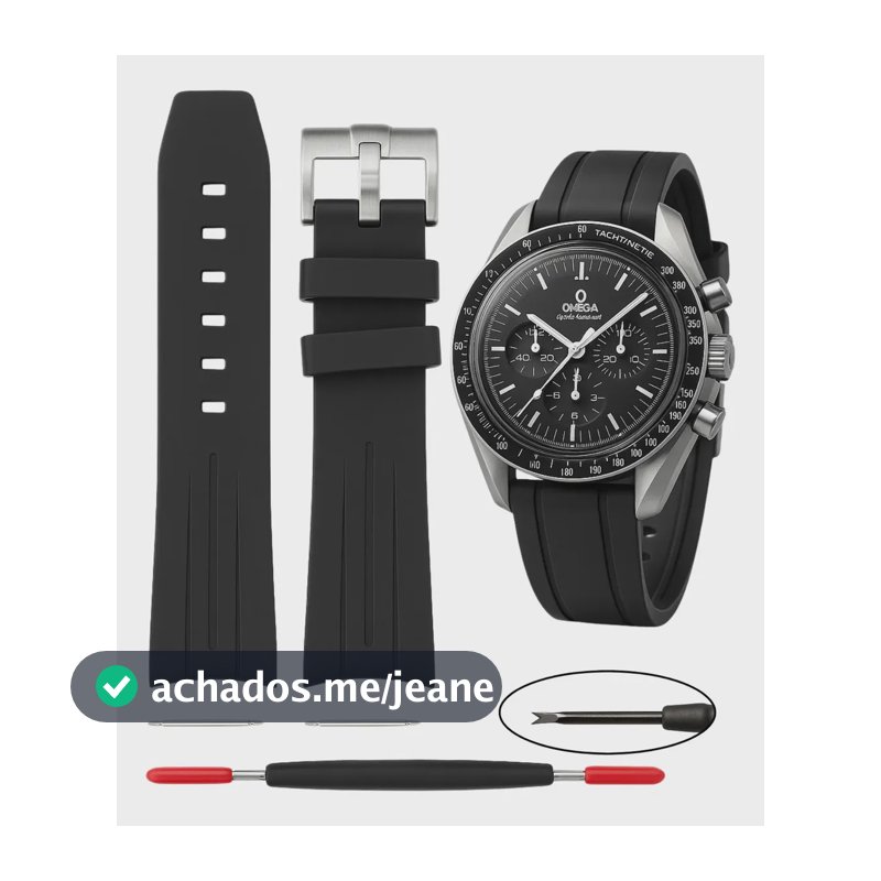 Pulseira De Relógio Para Omega X Swatch Moonswatch 20 Mm Preto 2 Cm