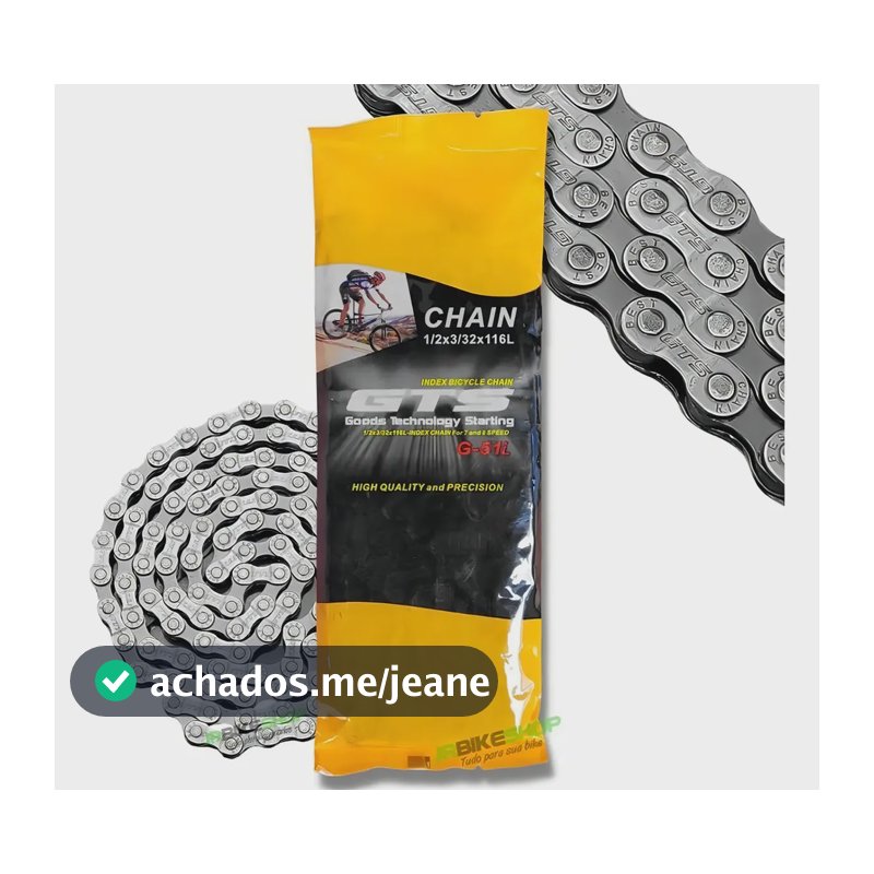 Corrente Gts G-51l Index Prata 7/8 Velocidades 116 Elos