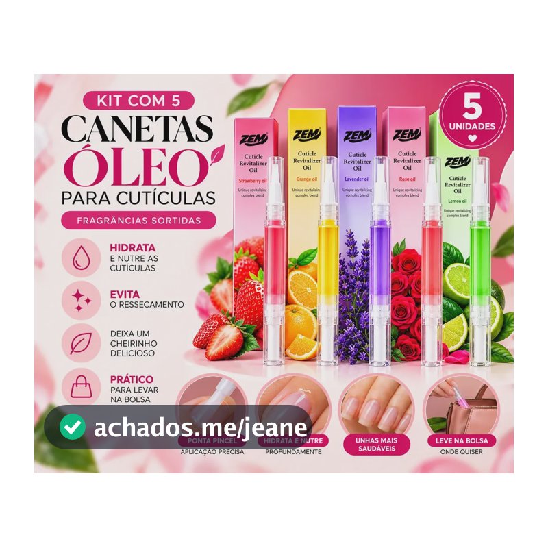 Kit Com 5 Canetas Óleo Hidratante Para Cutículas  Sortidas