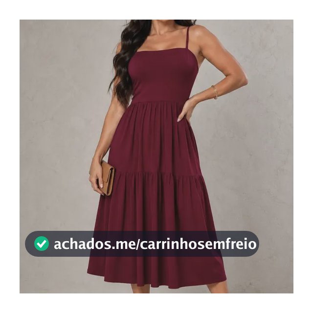 Vestido Midi Feminino Alcinha Viscolycra Soltinho Elegante