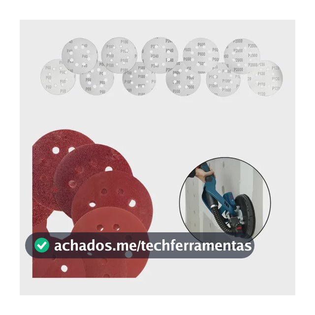 Kit 30 Discos De Lixa 225mm 6 Furos  Para Lixadeira Girafa