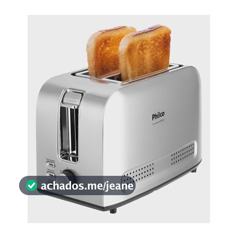 Torradeira Philco Inox Ptr03a 2 Fatias 7 Níveis Tostagem Inox 220v