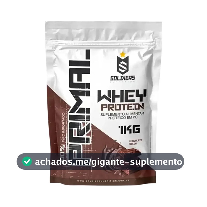 Whey Protein Primal 1kg - Soldiers Nutrition Sabor Chocolate belga