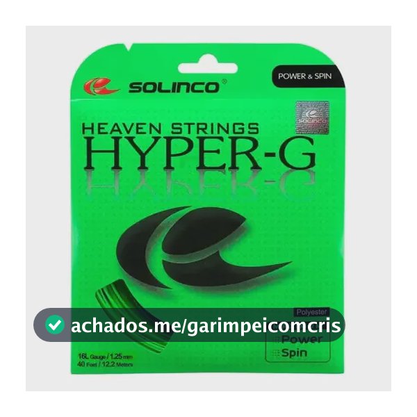 Corda Solinco Hyper-g 12.2m 1.25mm Verde Co-poliéster Tênis Raquete. Set Cortado Do Rolo