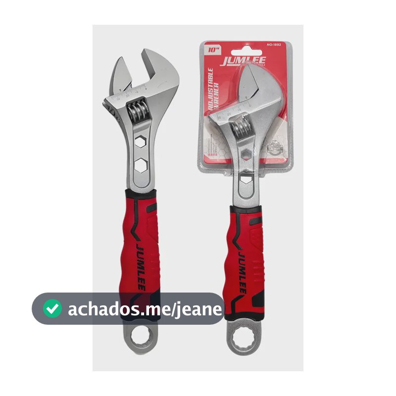 Chave Inglesa Ajustável 10 Polegada Multiuso Profissional Vermelho