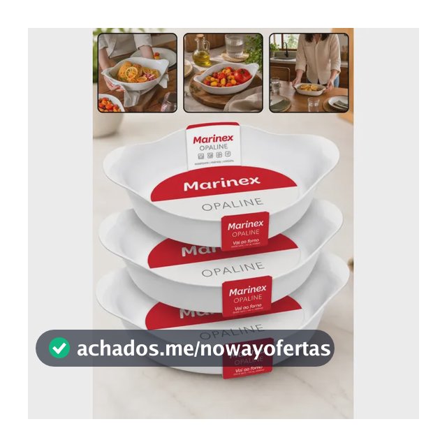 Kit 3 Travessas Marinex Opaline Oval 3 Tamanhos Forma De Vidro Temperado Branco Alta Resistência Térmica Jogo De Assadeiras Vai ao Forno Microondas Geladeira Freezer Qualidade Premium Fácil de Limpar