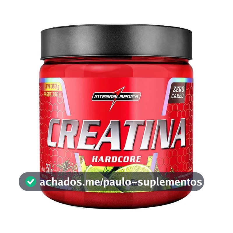 Creatina Integralmédica Monohidratada Hardcore em pó sabor Limão x 350g