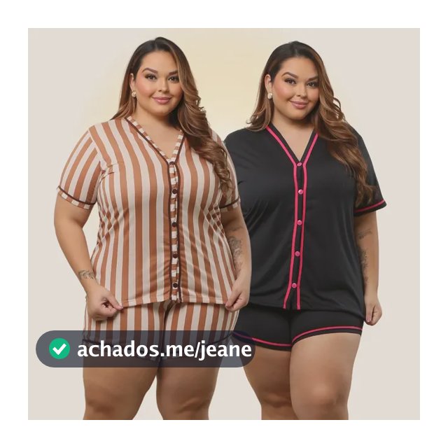Kit Pijama Plus Size Americano Babydoll Gestante Blogueira