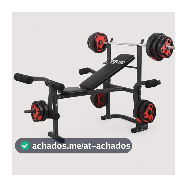 Banco De Supino Aparelho de Musculação Academia Em Casa Ginástica USD Cor Preto