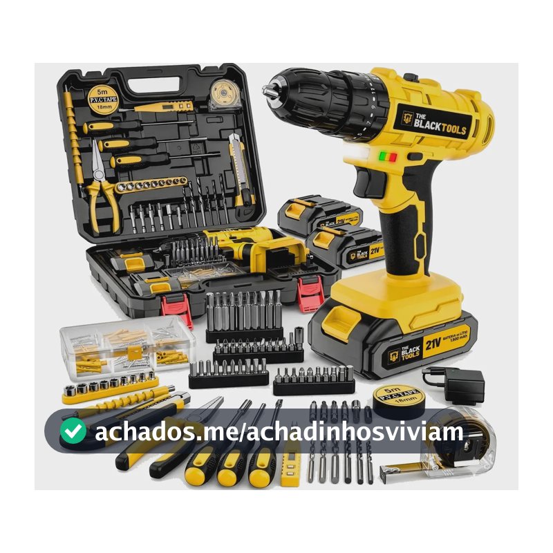 Parafusadeira Furadeira À Bateria Com Kit Completo 134 Peças
