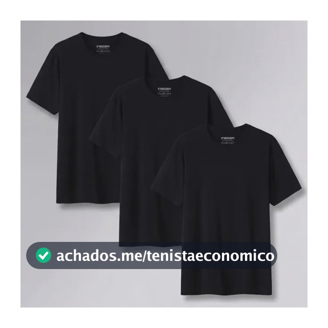 Kit 3 Camisetas Light Insider Preto Gg Liso
