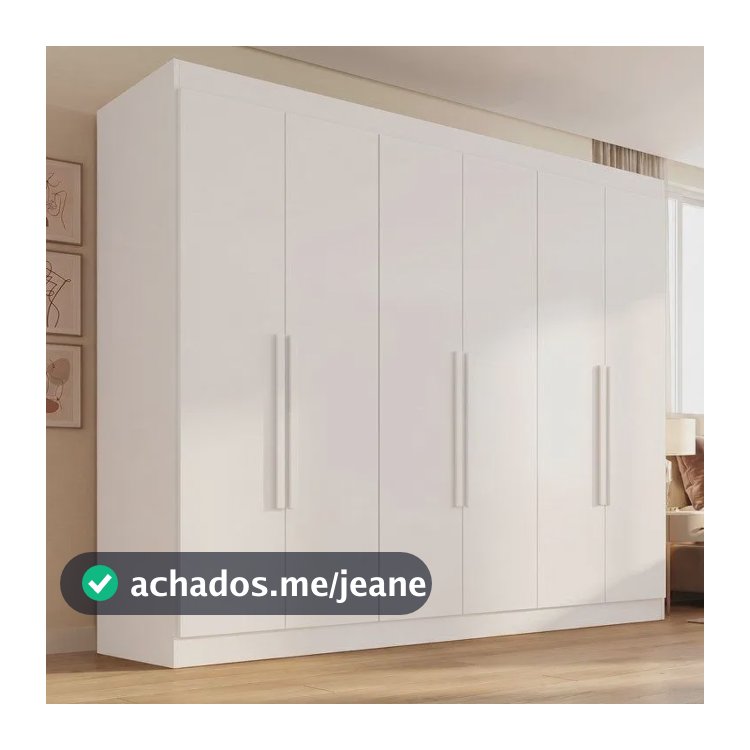 Guarda Roupa Casal 6 Portas 2 Gavetas Malta Yescasa Branco