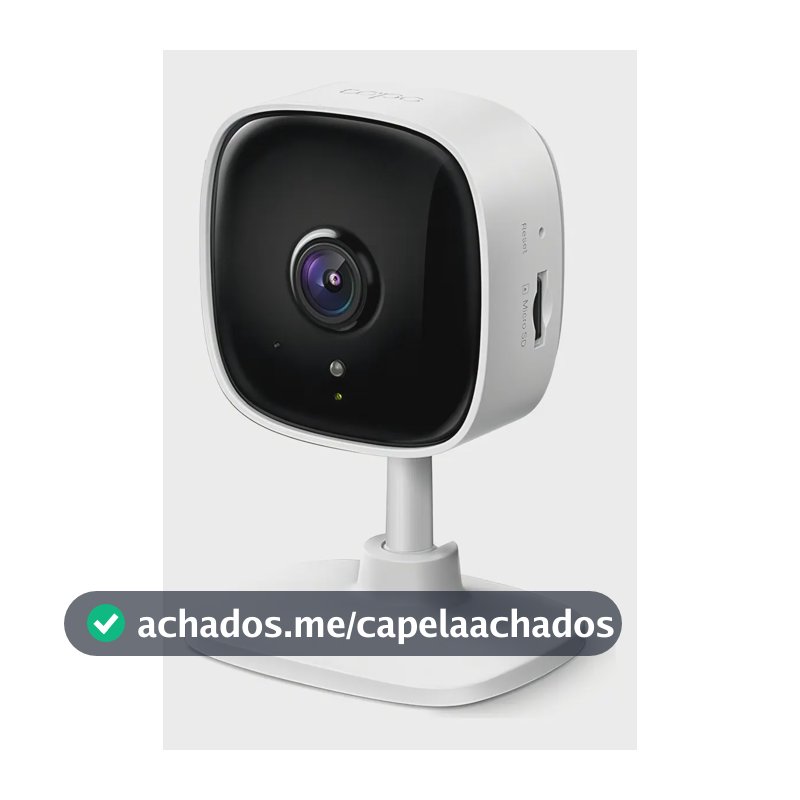 TP-Link Tapo C100 Câmera de Segurança Wi-Fi Interna Full HD 1080p, Visão Noturna até 9 m, Detecção de Movimento, Áudio Bidirecional, Alarme, ONVIF, Alexa e MicroSD até 512 GB