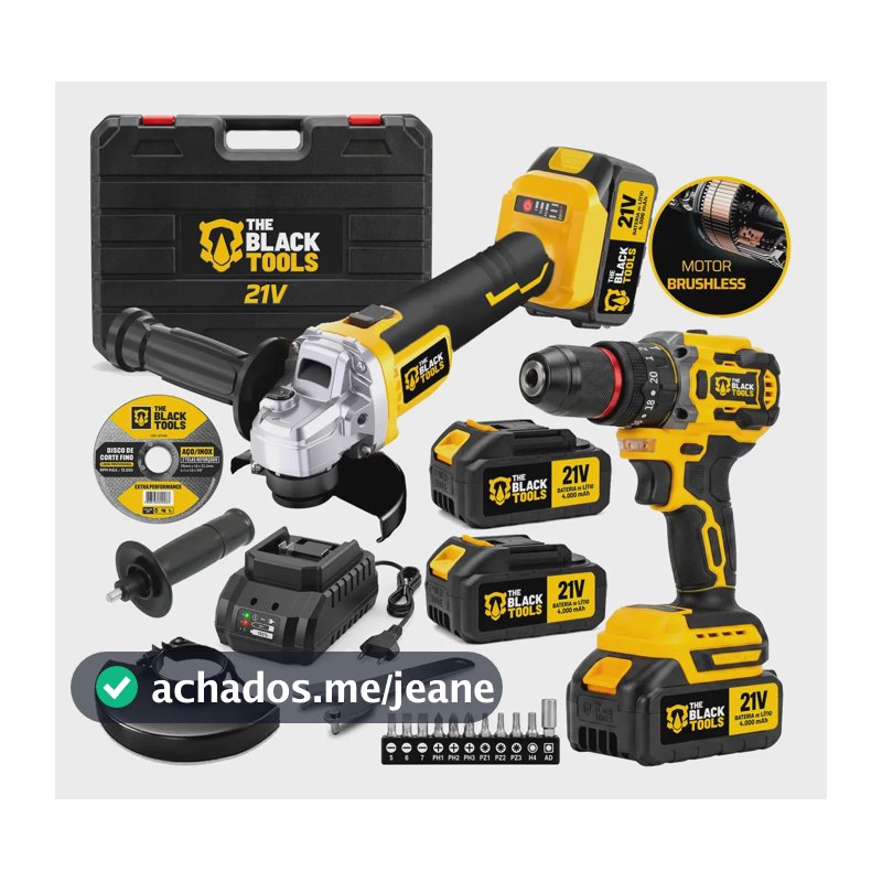 Kit Ferramentas Brushless A Bateria 2 Em 1 The Black Tools