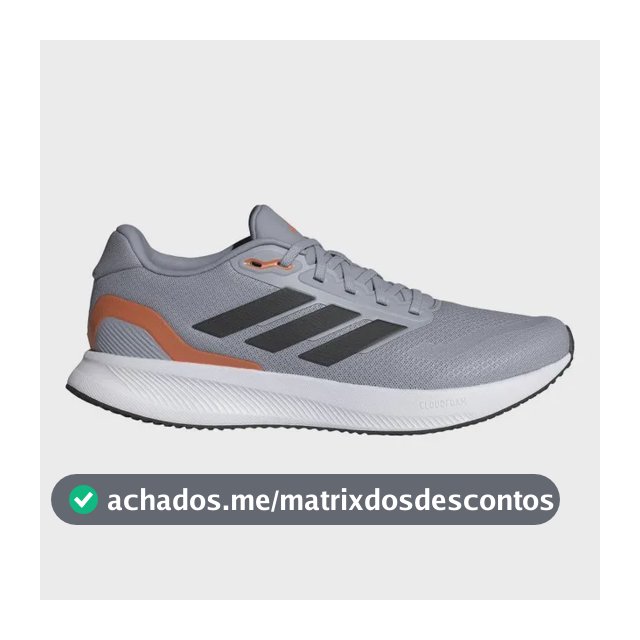 Tênis Corrida Runfalcon 5 adidas Cinza / Halo Silver / Core Black / Dusky Orange 40 Br