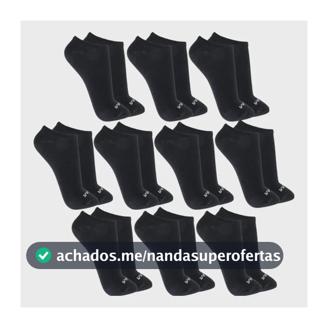 Kit 10 Pares Meias Mash Invisível Esportiva Algodão Original