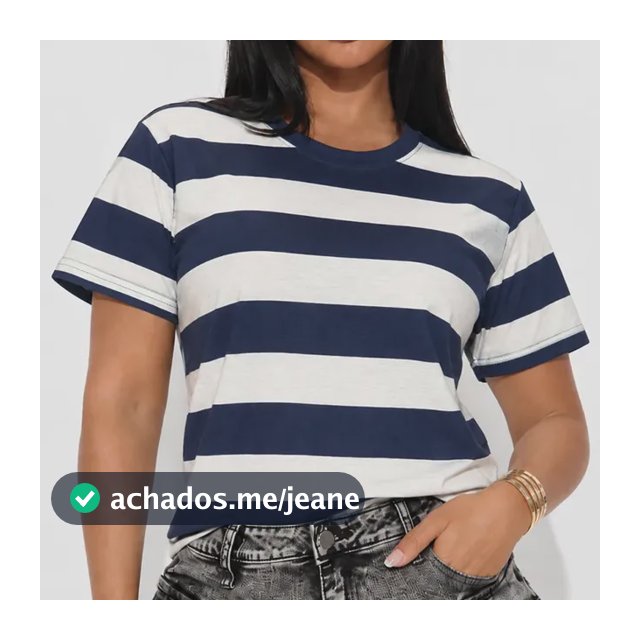 Camisa Listrada T-shirt Feminina Blusa Manga Curta Camiseta