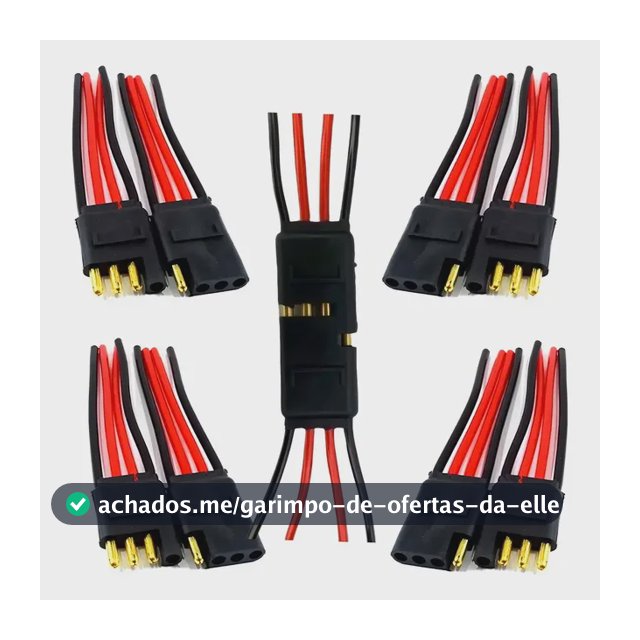 Plug Tomada Conector Soquete 4 Vias Fio 4mm Com 5 Unidades