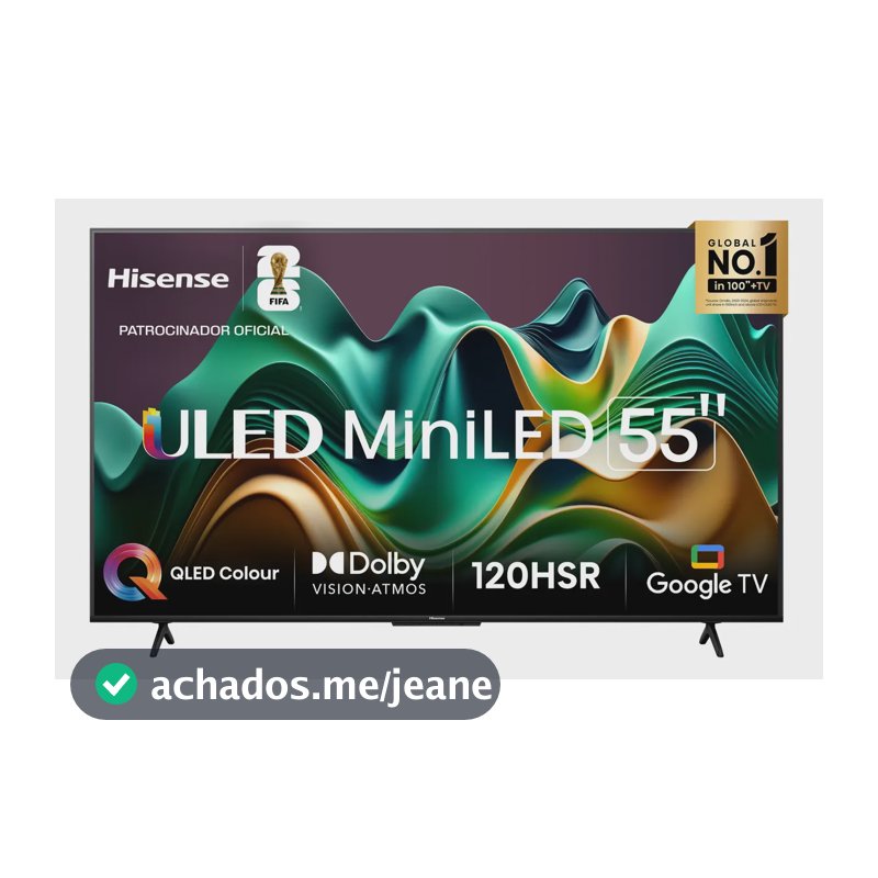 Hisense Smart Tv 4k 55 Polegadas 55u6n Mini Led Google Tv, Processador Ai, Hdr10+,game Mode Plus E Compatível Com Alexa