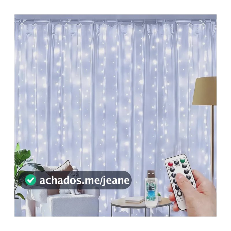 Luz De Cortina 300 Leds 3x3 M Decoração Festas Casamentos Branco-frio 110v/220v